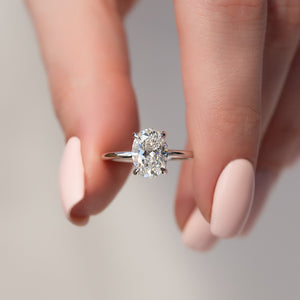 The Sarah Set With A 1.5 Carat Oval Lab Diamond