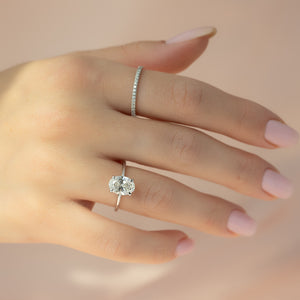 The Sarah Set With A 1.5 Carat Oval Lab Diamond
