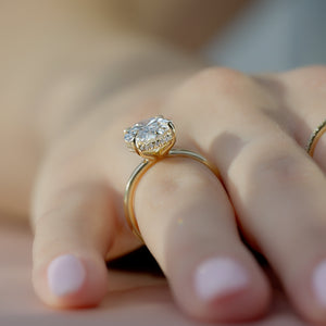 The Sarah Set With A 2.5 Carat Oval Lab Diamond