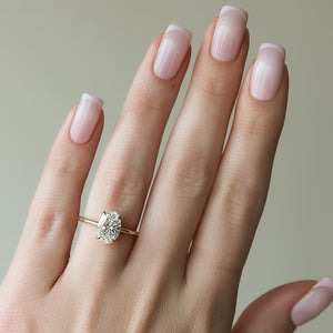 The Sarah Set With A 2.5 Carat Oval Lab Diamond