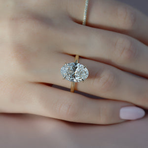 The Sarah Set With A 2.5 Carat Oval Lab Diamond