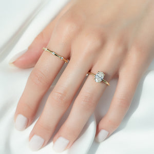 The Sarah Set With A 2.5 Carat Oval Lab Diamond