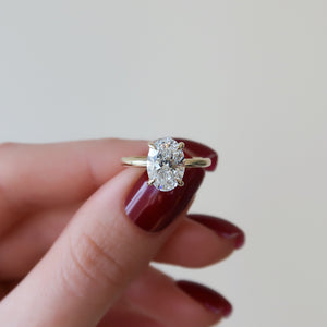 The Sarah Set With A 2.5 Carat Oval Lab Diamond