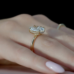 The Sarah Set With A 2.5 Carat Oval Lab Diamond