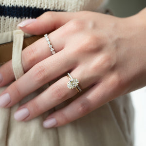The Sarah Set With A 2.5 Carat Oval Lab Diamond