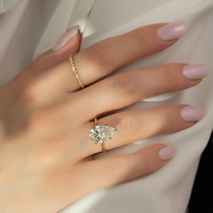 The Sarah Set With A 1 Carat Pear Lab Diamond