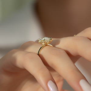 The Sarah Set With A 1 Carat Pear Lab Diamond