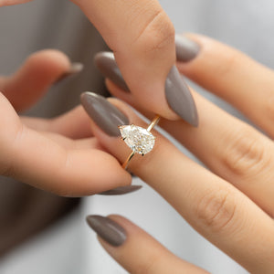 The Sarah Set With A 1 Carat Pear Lab Diamond