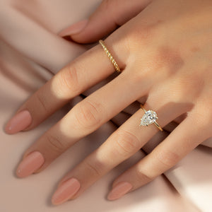 The Sarah Set With A 1 Carat Pear Lab Diamond