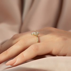 The Sarah Set With A 1 Carat Pear Lab Diamond