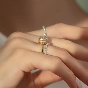 The Pave Sarah Set With A 2.5 Carat Round Moissanite