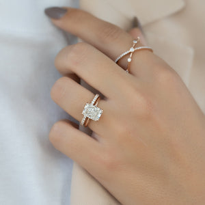The Sarah Set With A 2 Carat Radiant Lab Diamond