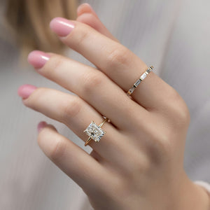 The Sarah Set With A 1.5 Carat Radiant Lab Diamond