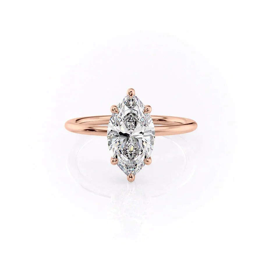 The Sarah Set With A 2.5 Carat Marquise Lab Diamond