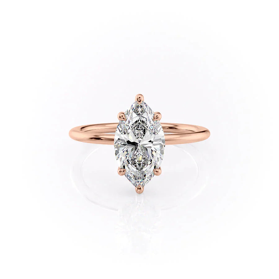 The Sarah Set With A 2.5 Carat Marquise Moissanite