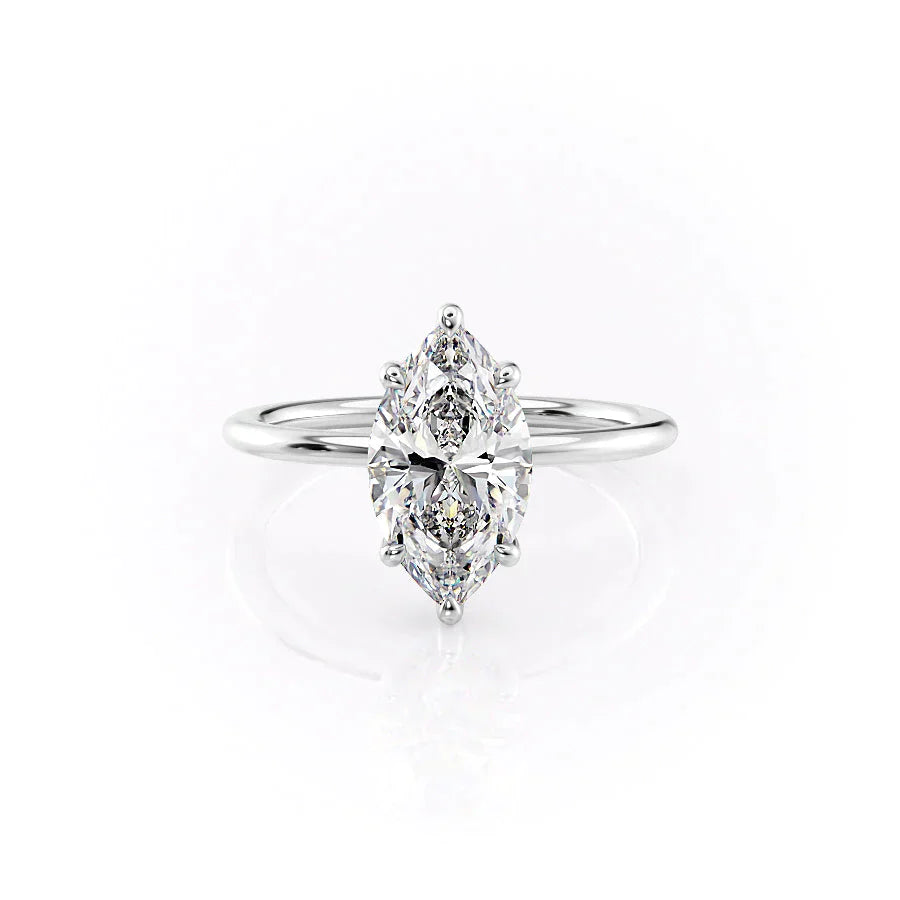 The Sarah Set With A 3 Carat Marquise Lab Diamond