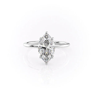 The Sarah Set With A 2.5 Carat Marquise Moissanite
