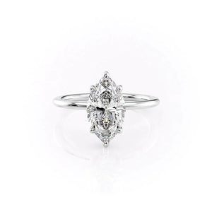 The Sarah Set With A 2.5 Carat Marquise Lab Diamond