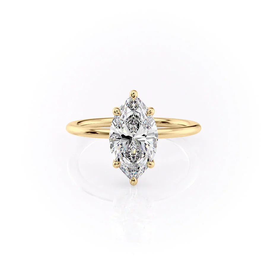 The Sarah Set With A 2.5 Carat Marquise Moissanite