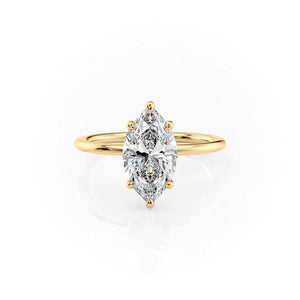 The Sarah Set With A 2.5 Carat Marquise Lab Diamond
