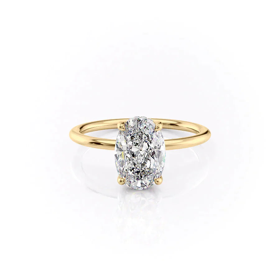 The Sarah Set With A 3.5 Carat Oval Moissanite