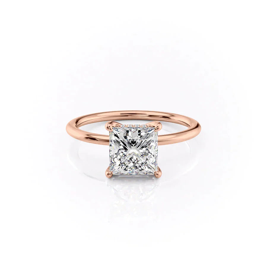 The Sarah Set With A 2 Carat Princess Lab Diamond