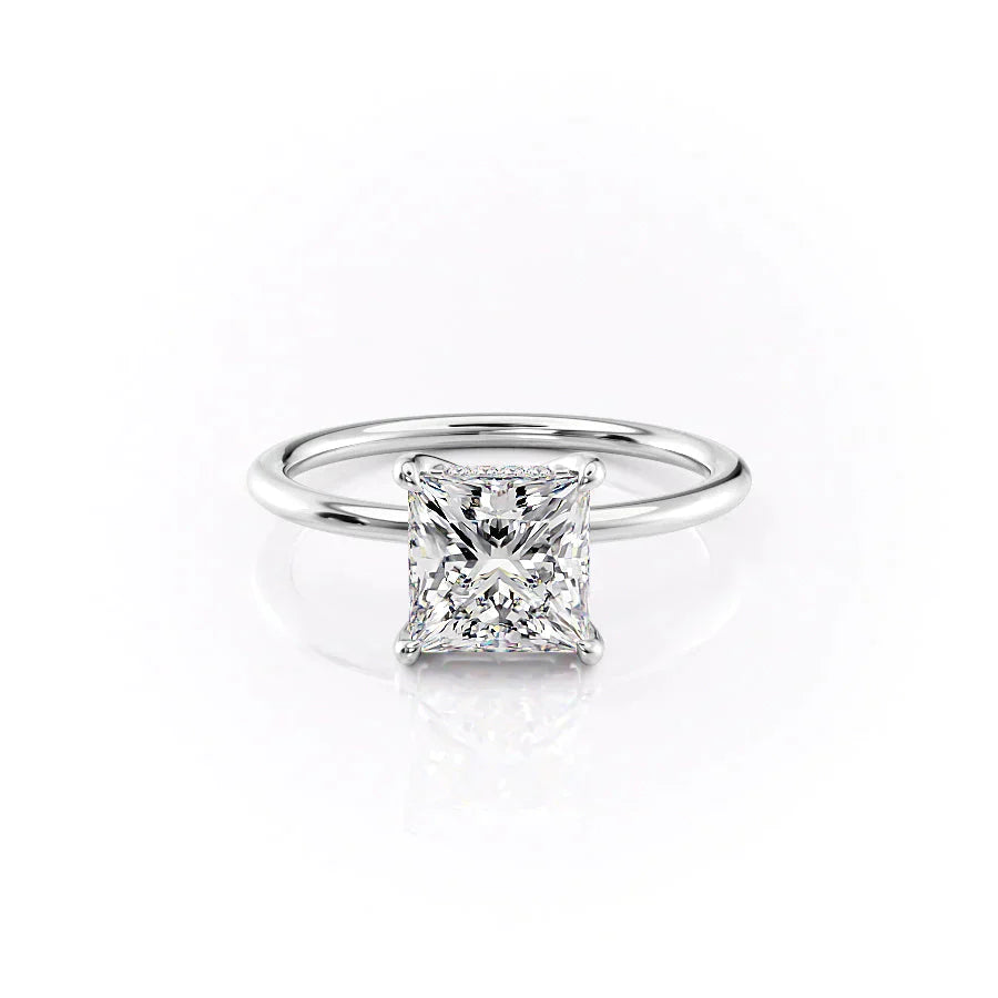 The Sarah Set With A 2.5 Carat Princess Lab Diamond
