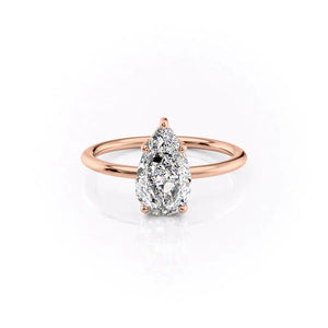 The Sarah Set With A 2 Carat Pear Lab Diamond