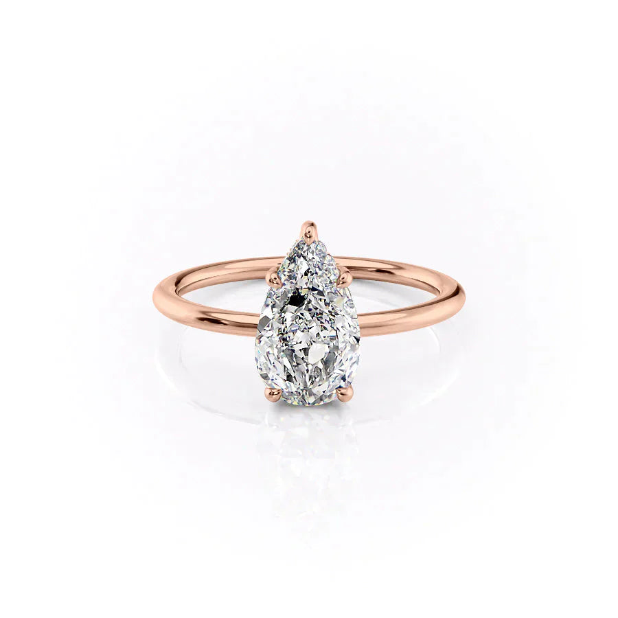 The Sarah Set With A 1.5 Carat Pear Moissanite