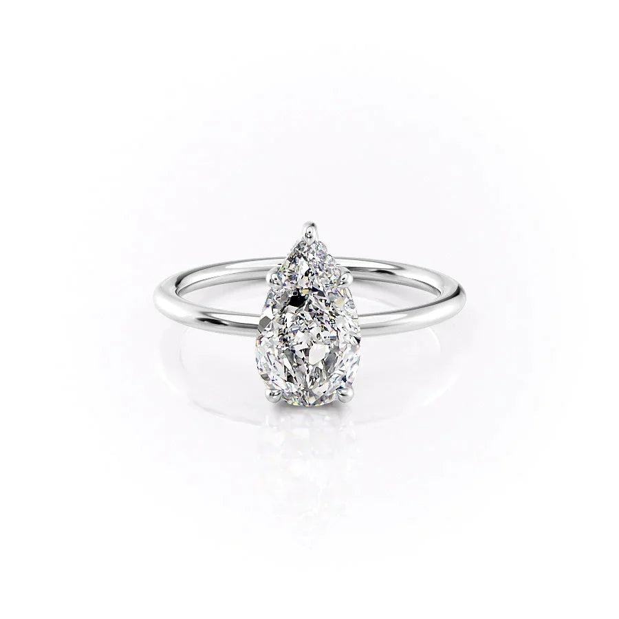 The Sarah Set With A 2.5 Carat Pear Moissanite