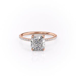 The Pave Sarah Set With A 2 Carat Cushion Lab Diamond