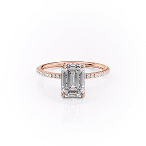The Pave Sarah Set With A 3 Carat Emerald Lab Diamond