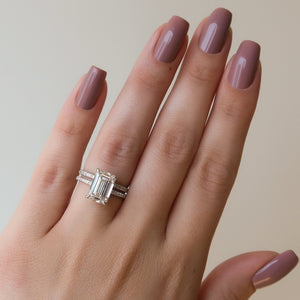 The Pave Sarah Set With A 2 Carat Emerald Lab Diamond