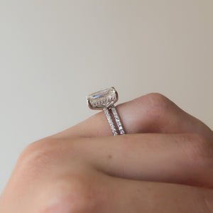 The Pave Sarah Set With A 2 Carat Emerald Lab Diamond