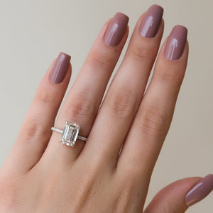 The Pave Sarah Set With A Emerald Moissanite
