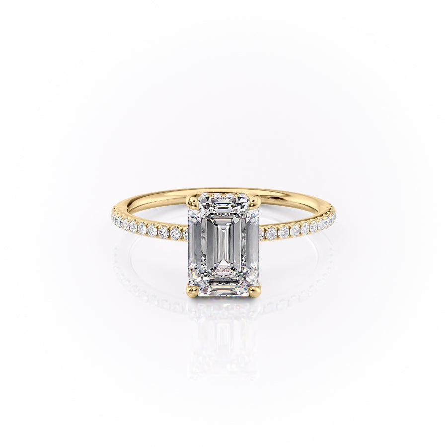 The Pave Sarah Set With A 2 Carat Emerald Lab Diamond