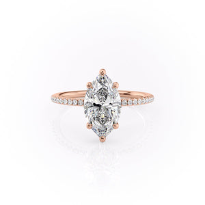 The Pave Sarah Set With A 4.5 Carat Marquise Moissanite