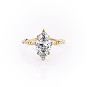 The Pave Sarah Set With A 4.5 Carat Marquise Moissanite