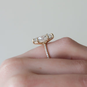 The Pave Sarah Set With A 1 Carat Marquise Lab Diamond