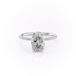 The Pave Sarah Set With A 4.5 Carat Oval Moissanite