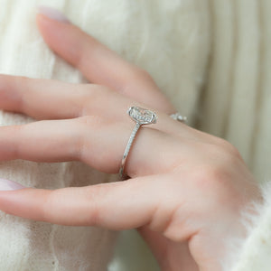 The Pave Sarah Set With A 2 Carat Oval Lab Diamond