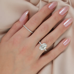 The Pave Sarah Set With A 2 Carat Oval Lab Diamond