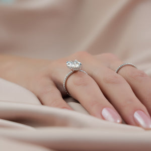 The Pave Sarah Set With A 2 Carat Oval Lab Diamond