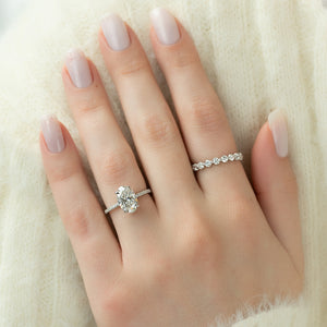 The Pave Sarah Set With A 2 Carat Oval Lab Diamond