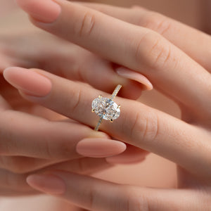 The Pave Sarah Set With A 2 Carat Oval Lab Diamond