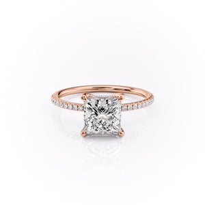The Pave Sarah Set With A 4.5 Carat Princess Moissanite