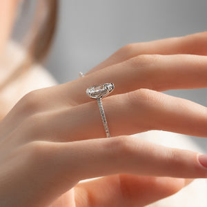 The Pave Sarah Set With A 2 Carat Pear Lab Diamond