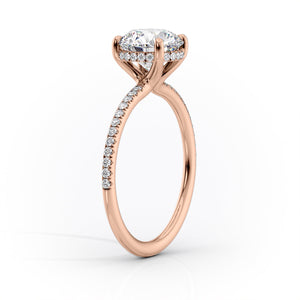 The Sarah Set With A 2.5 Carat Elongated Cushion Moissanite