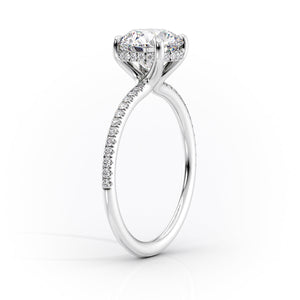 The Pave Sarah Set With A 1 Carat Oval Lab Diamond