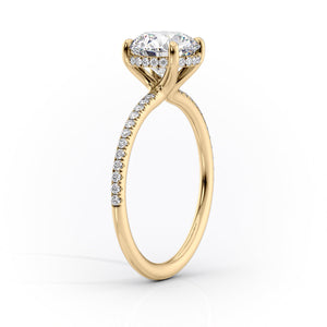 The Pave Sarah Set With A 4.5 Carat Oval Moissanite
